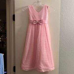 Elegant Pink Kids Formal Dress with Bow